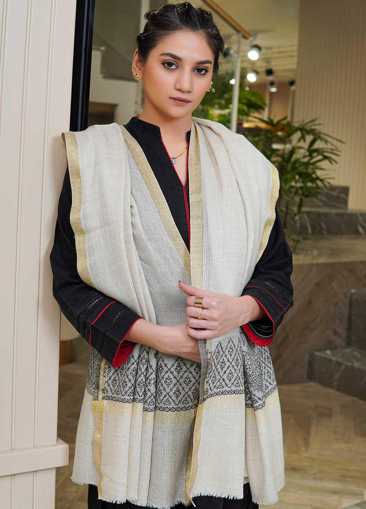 Sanaulla Exclusive Range  Pashmina  Shawls MAMA-44 Fawn - Pashmina Shawls