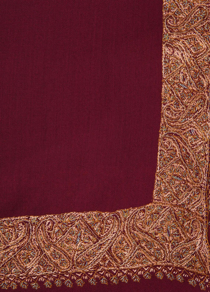 Sanaulla Exclusive Range  Pashmina  Shawls MAMA-47 Red - Pashmina Shawls