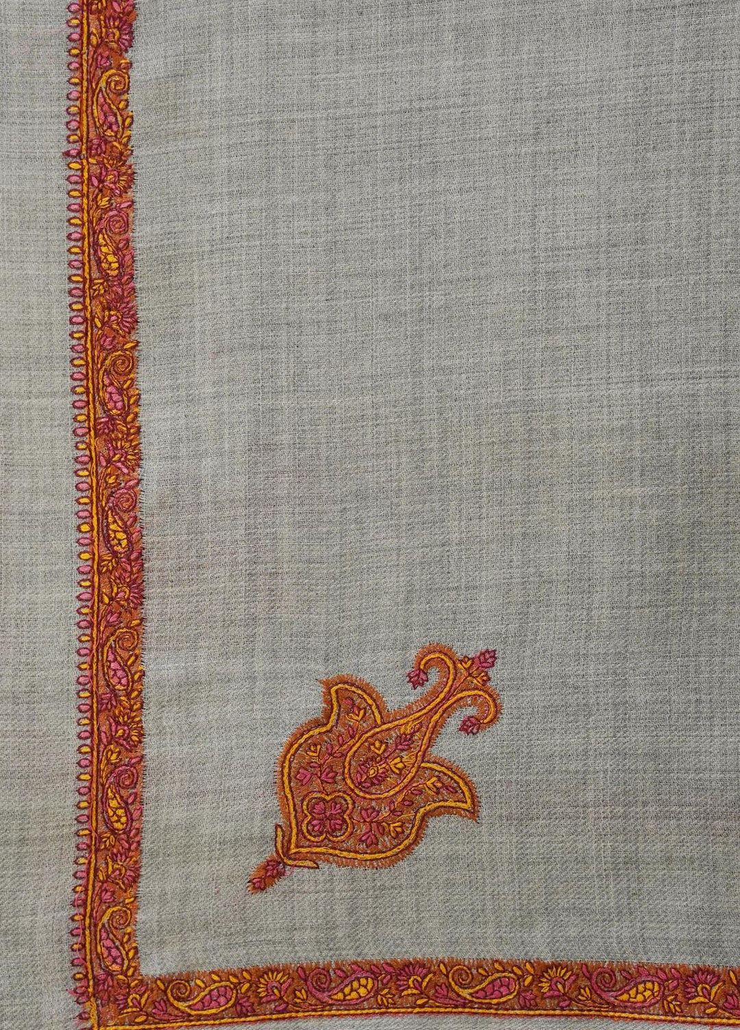 Sanaulla Exclusive Range  Pashmina  Shawls MAMA-14 Grey-2 - Pashmina Shawls