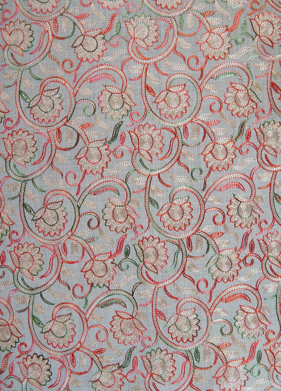 Sanaulla Exclusive Range  Pashmina  Shawls Nalki Flower Boder Jaal KPS-47 Fawn  - Pashmina Shawls