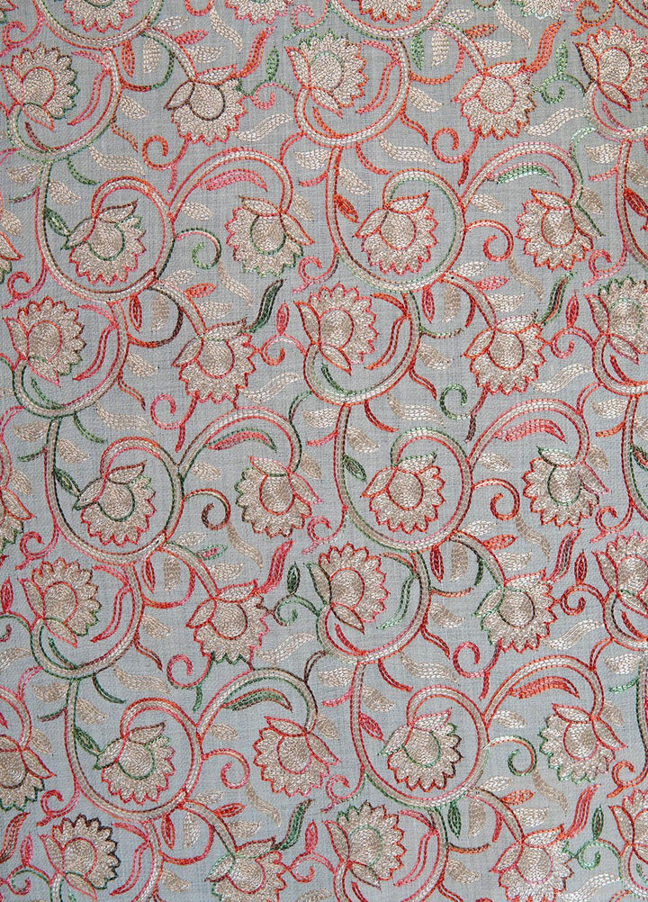 Sanaulla Exclusive Range  Pashmina  Shawls Nalki Flower Boder Jaal KPS-47 Fawn  - Pashmina Shawls