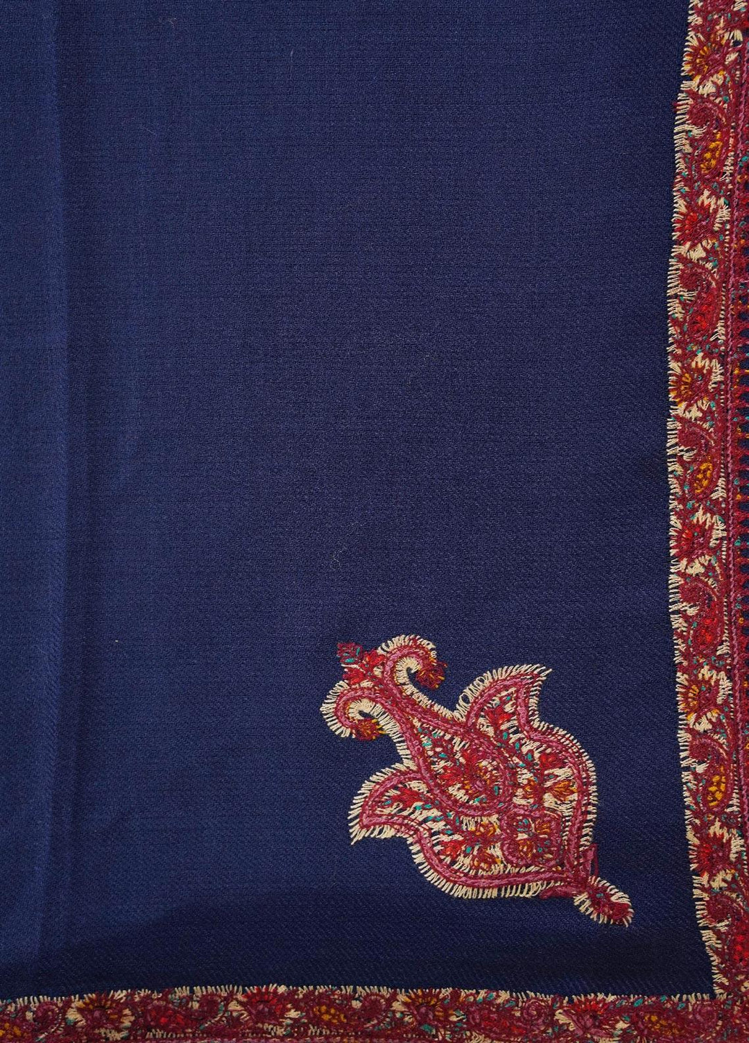 Sanaulla Exclusive Range  Pashmina  Shawls MAMA-14 Navy Blue - Pashmina Shawls