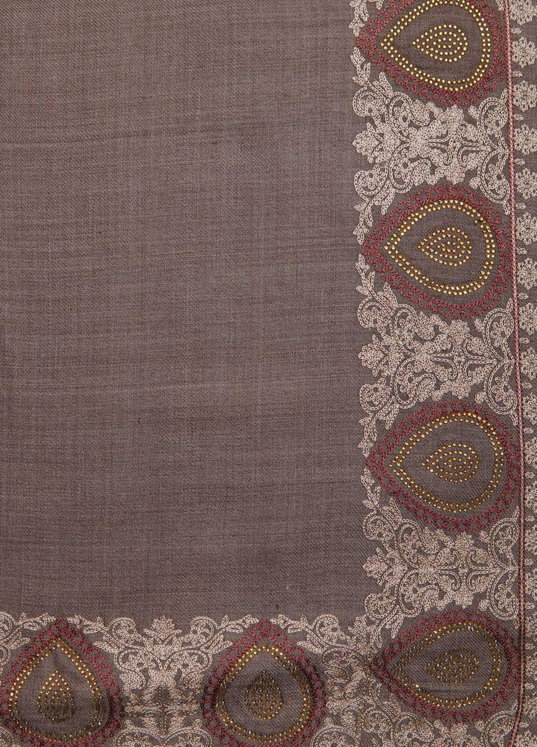 Sanaulla Exclusive Range  Pashmina  Shawls MAMA-51 Brown-2 - Pashmina Shawls