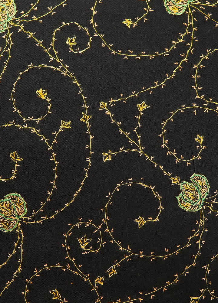 Sanaulla Exclusive Range  Pashmina  Shawls MAMA-17 Black-3 - Pashmina Shawls