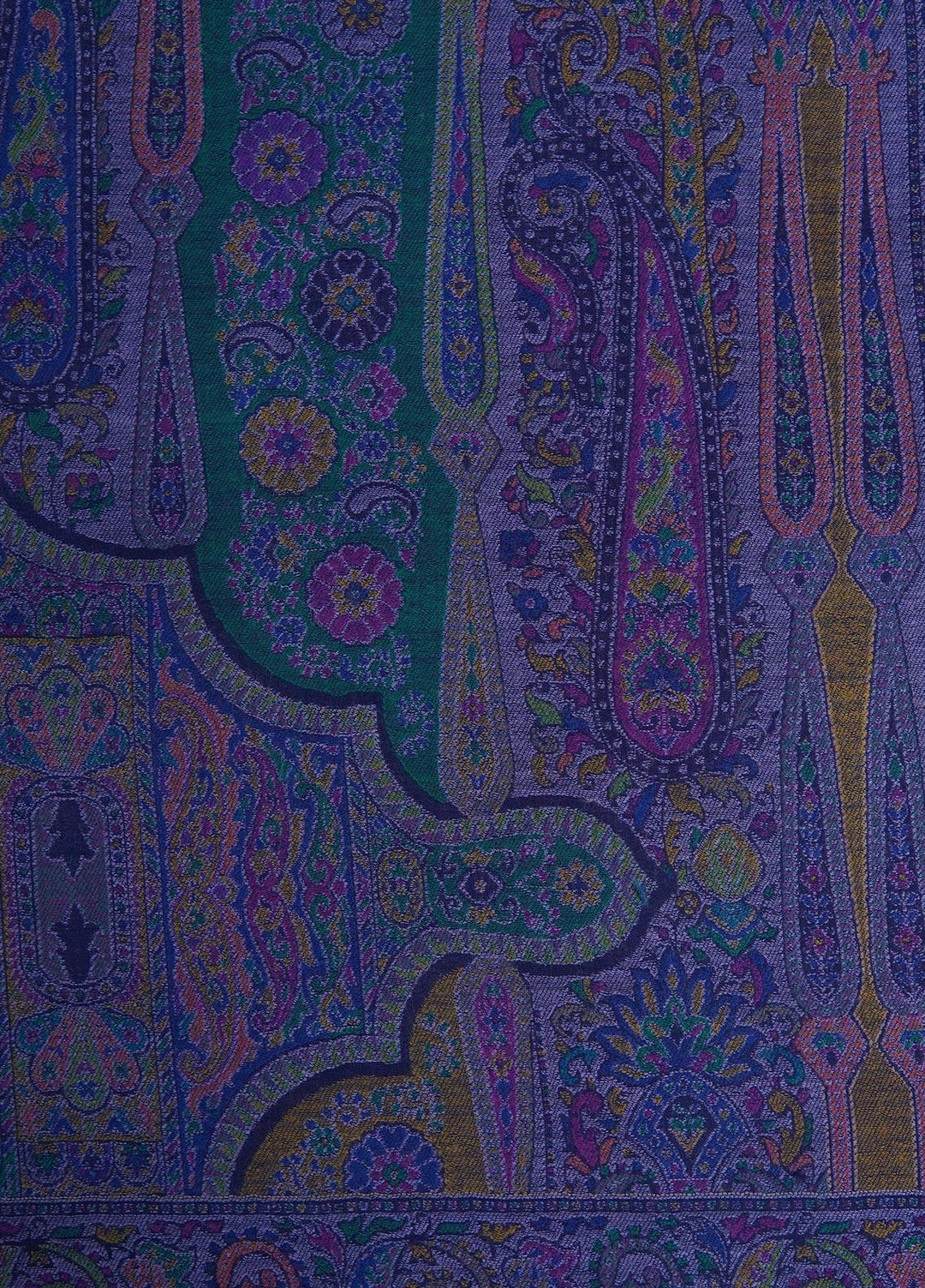 Sanaulla Exclusive Range  Jamawar  Shawls MAMA-42 Blue-4 - Pashmina Shawls