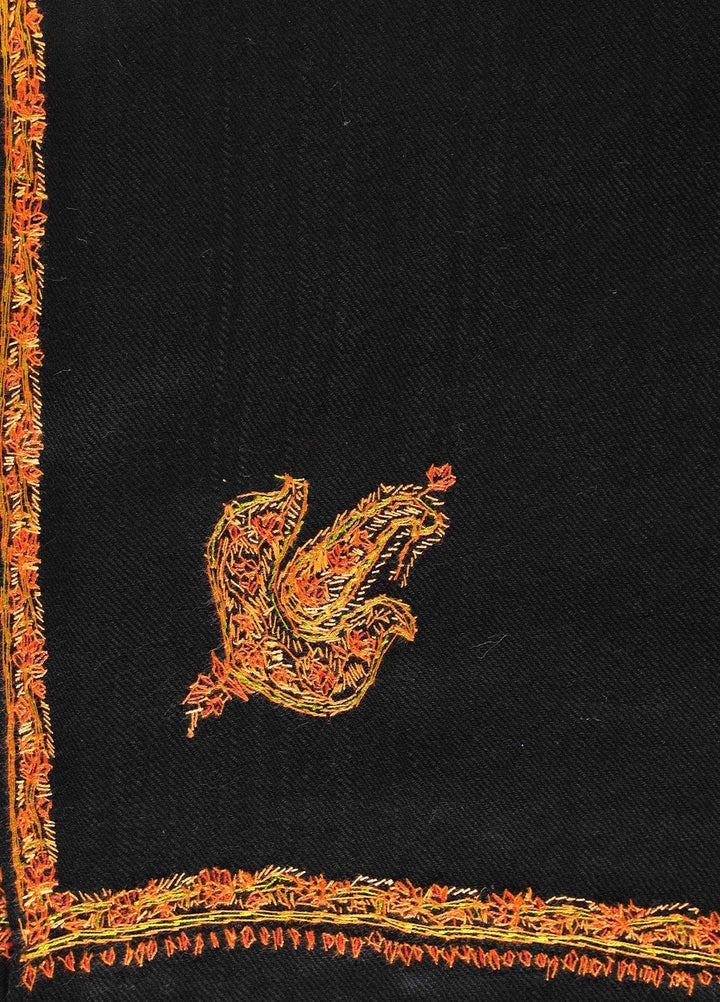 Sanaulla Exclusive Range  Pashmina  Shawls MAMA-15 Black-2 - Pashmina Shawls