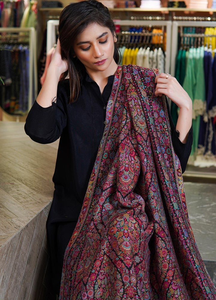 Sanaulla Exclusive Range  Pashmina  Shawls MAMA-33 Multi-4 - Pashmina Shawls