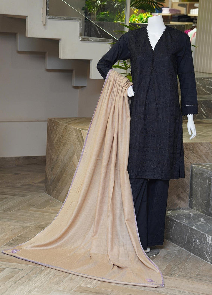 Sanaulla Exclusive Range  Pashmina  Shawls MAMA-15 Fawn-1 - Pashmina Shawls