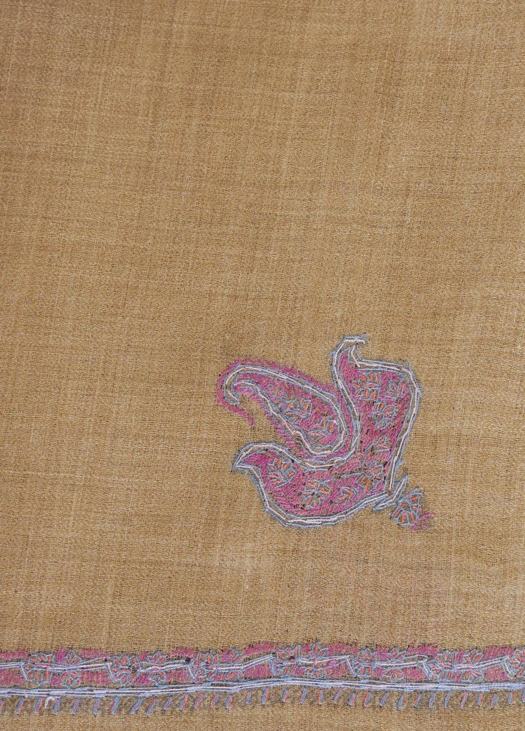 Sanaulla Exclusive Range  Pashmina  Shawls MAMA-15 Fawn-1 - Pashmina Shawls