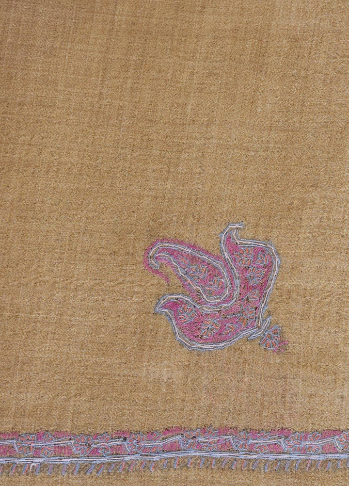Sanaulla Exclusive Range  Pashmina  Shawls MAMA-15 Fawn-1 - Pashmina Shawls