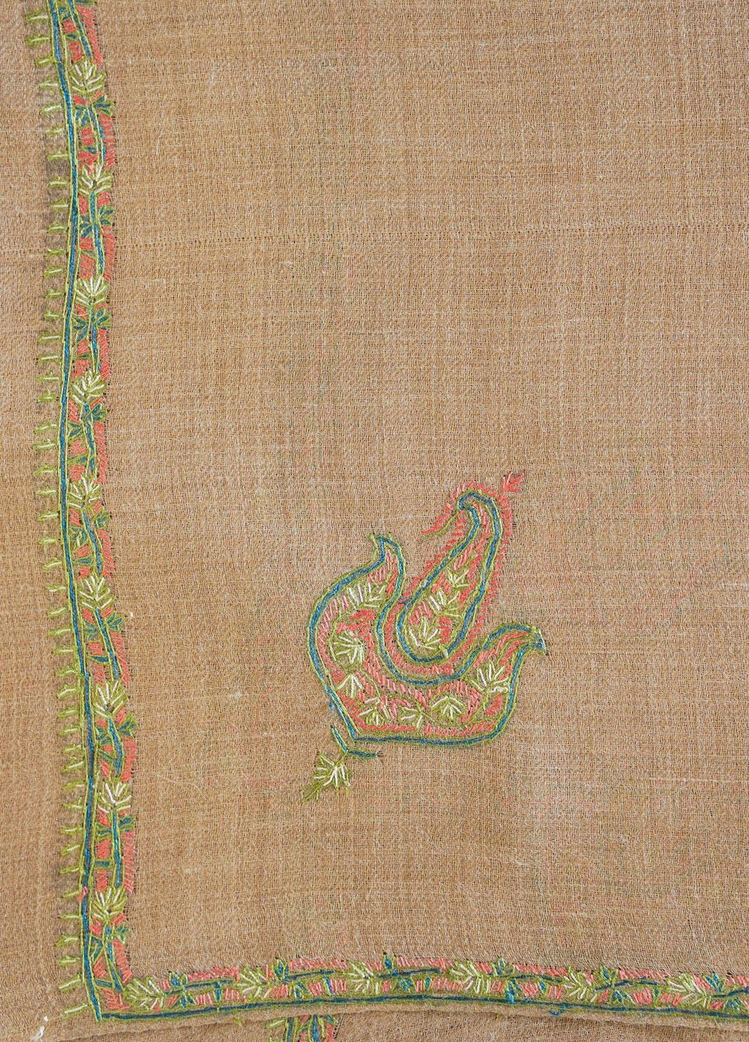 Sanaulla Exclusive Range  Pashmina  Shawls MAMA-15 Fawn-10 - Pashmina Shawls