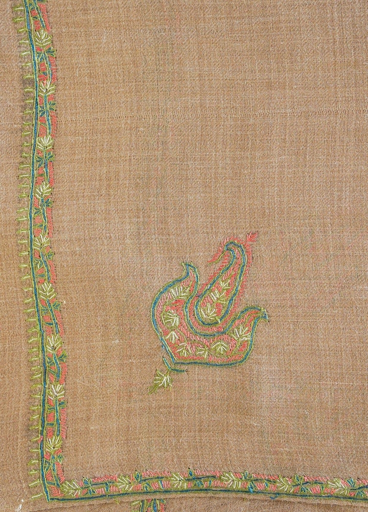 Sanaulla Exclusive Range  Pashmina  Shawls MAMA-15 Fawn-10 - Pashmina Shawls