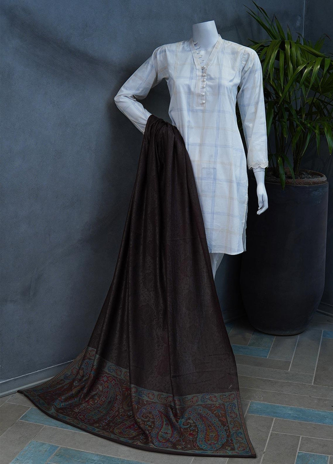 Sanaulla Exclusive Range  Pashmina  Shawls MAMA-34 Multi-13 - Pashmina Shawls