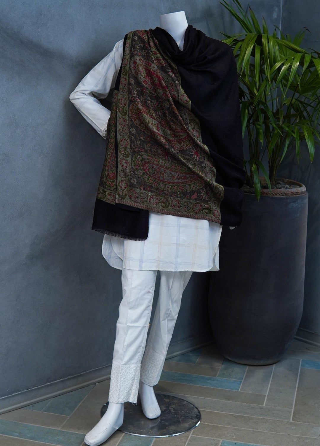 Sanaulla Exclusive Range  Pashmina  Shawls MAMA-34 Multi-14 - Pashmina Shawls