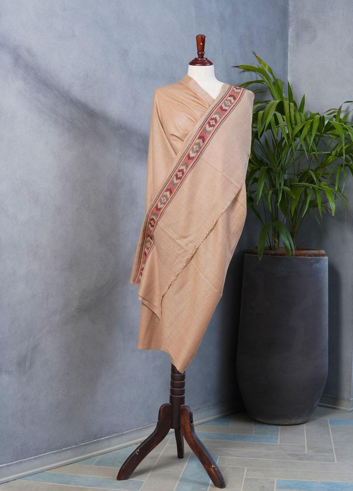 Sanaulla Exclusive Range  Pashmina  Shawls SU22PS-1 M-Shawls Mir-07 Brown - Pashmina Shawls