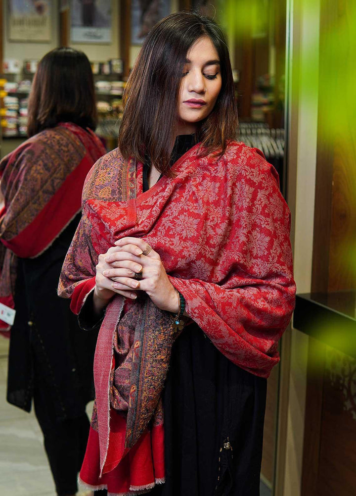 Sanaulla Exclusive Range  Pashmina  Shawls MAMA-09 Pink-2 - Pashmina Shawls