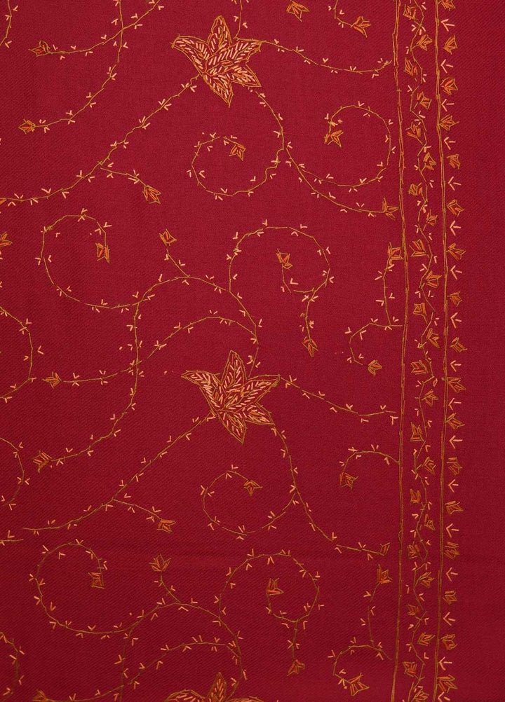 Sanaulla Exclusive Range  Pashmina  Shawls MAMA-17 Red-2 - Pashmina Shawls