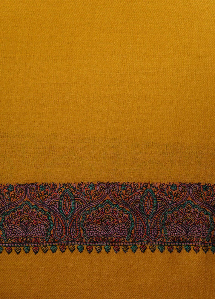 Sanaulla Exclusive Range  Pashmina  Shawls Mh Dour Sdt KPS-09 Yellow-01   - Pashmina Shawls