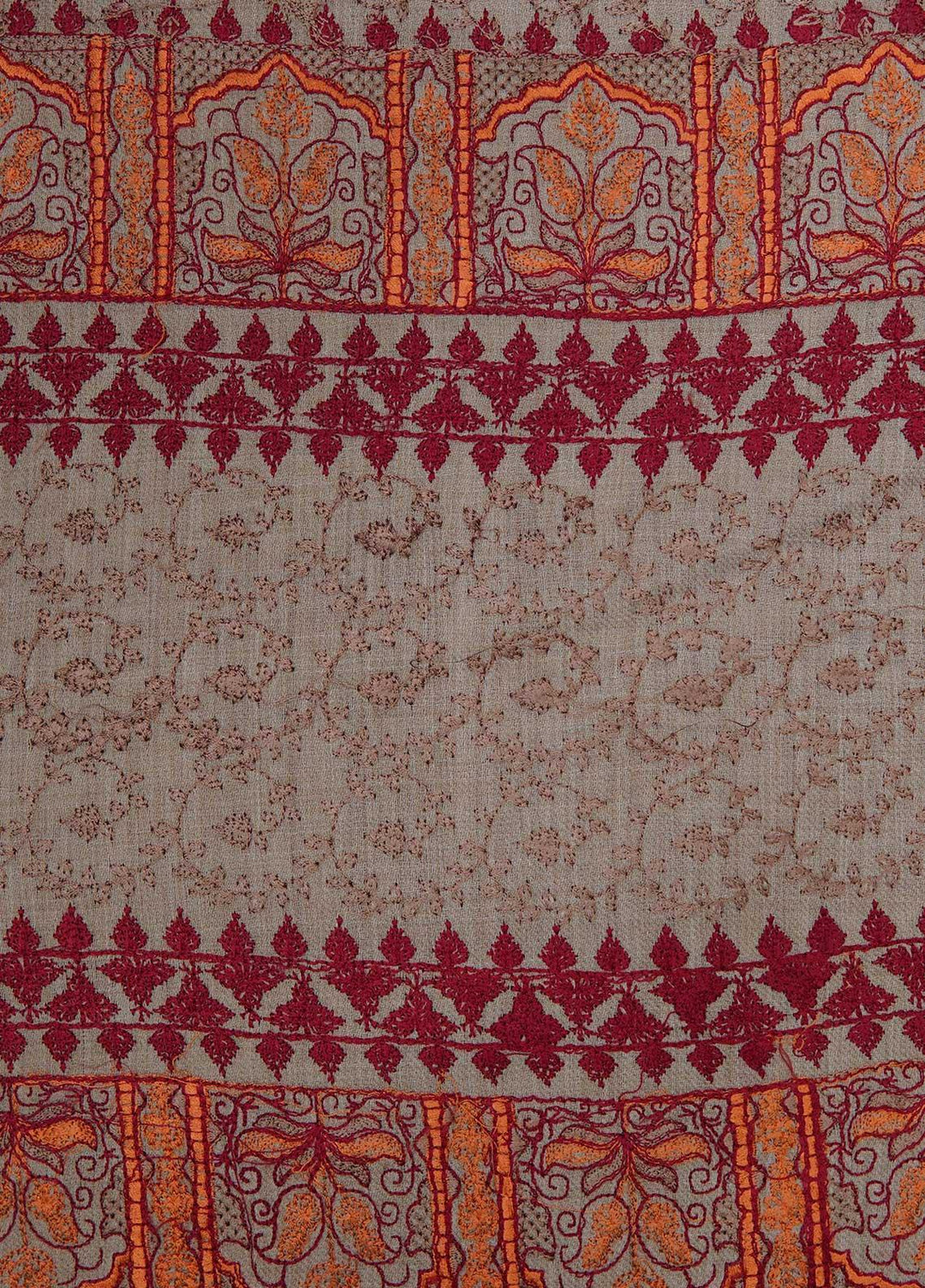 Sanaulla Exclusive Range  Pashmina  Shawls Acrylic Mh Jaal Az KPS-07 Fawn01 - Pashmina Shawls