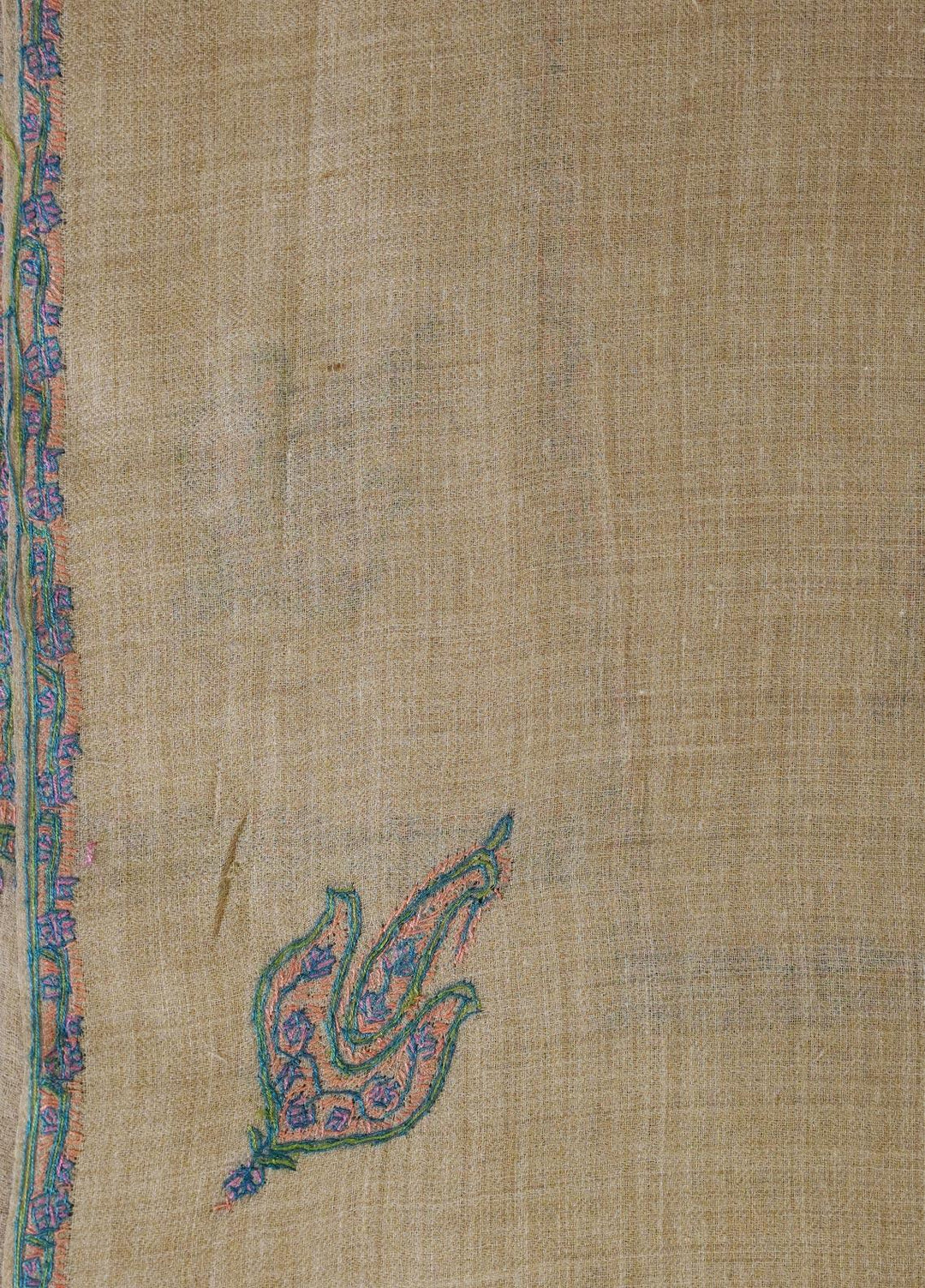 Sanaulla Exclusive Range  Pashmina  Shawls MAMA-15 Fawn-4 - Pashmina Shawls