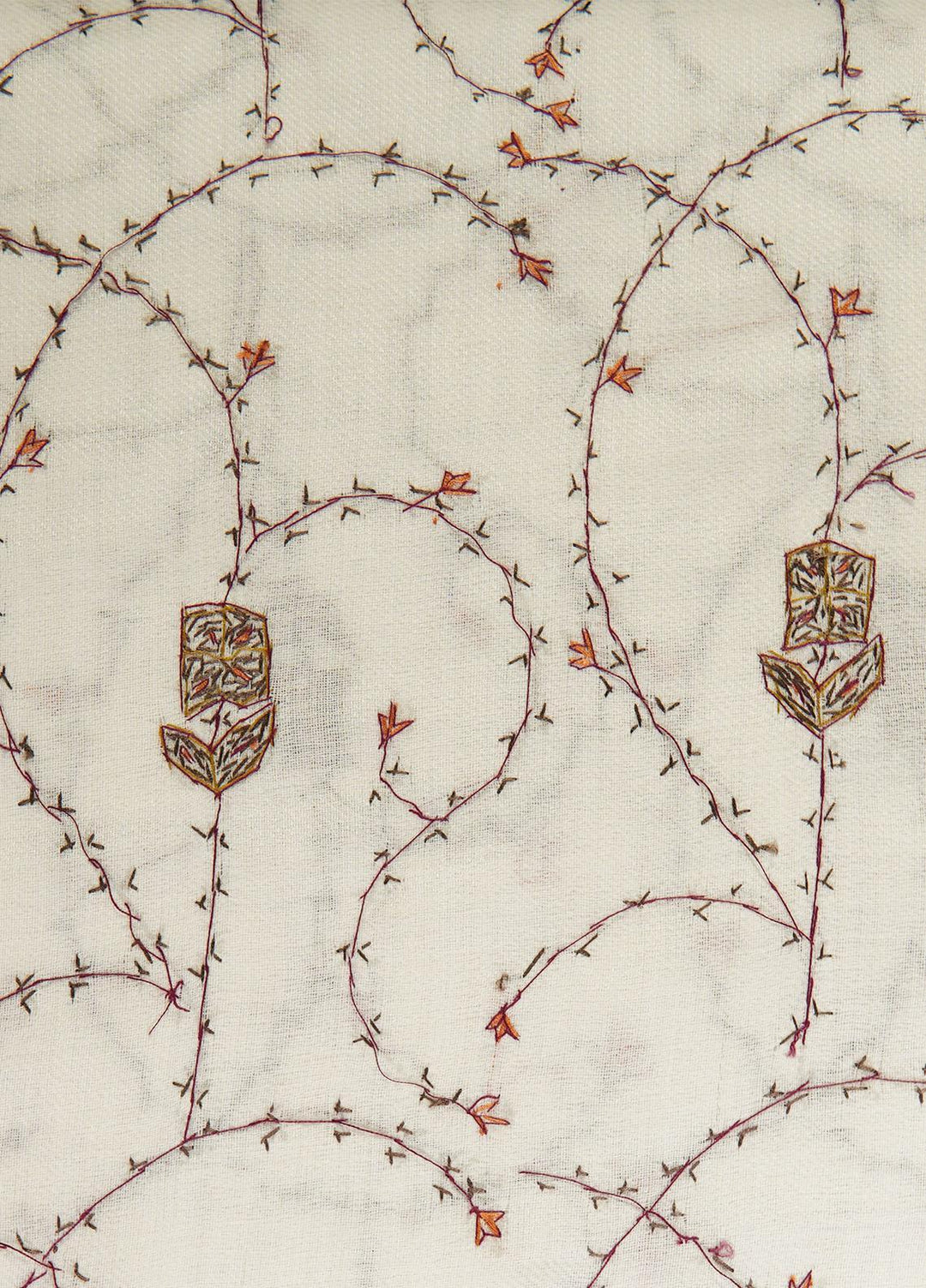 Sanaulla Exclusive Range  Pashmina  Shawls MAMA-17 White-1 - Pashmina Shawls