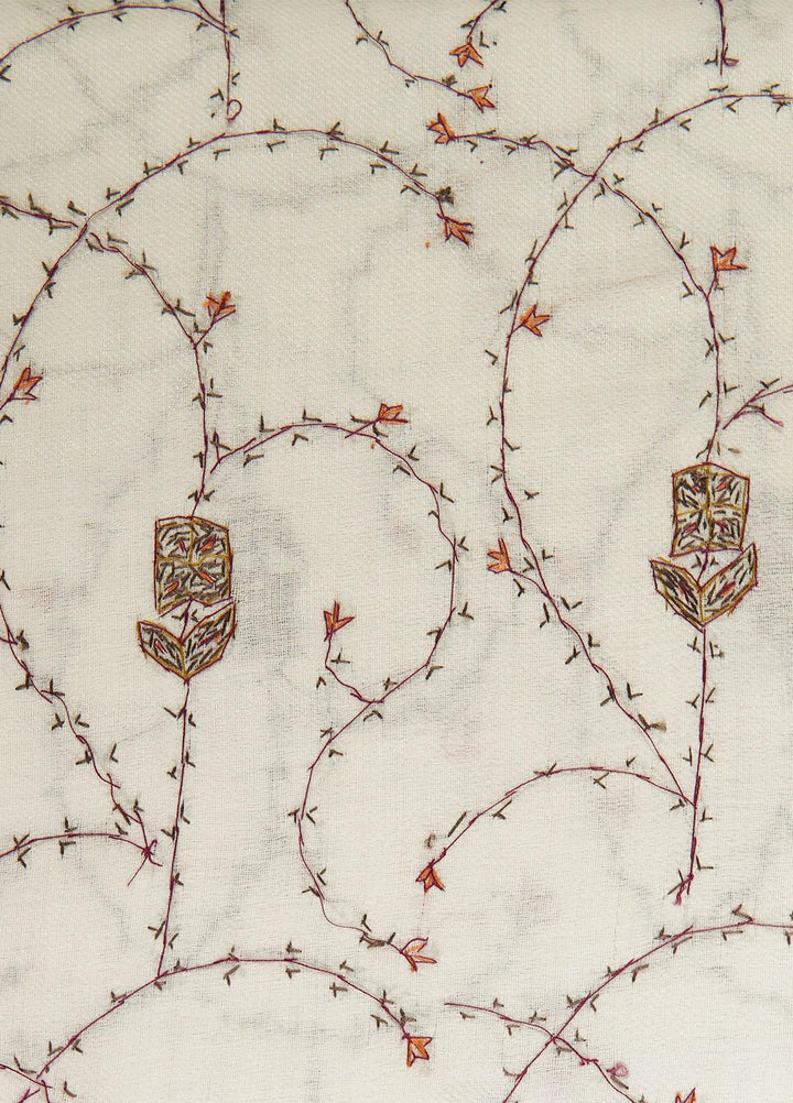 Sanaulla Exclusive Range  Pashmina  Shawls MAMA-17 White-1 - Pashmina Shawls