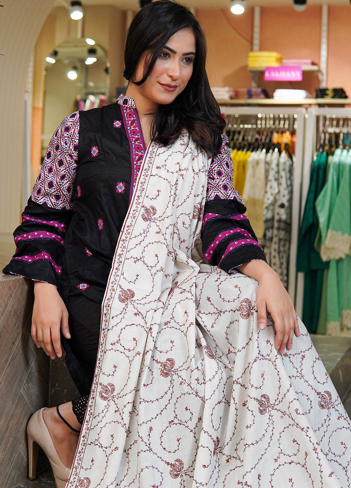 Sanaulla Exclusive Range  Pashmina  Shawls MAMA-17 White-2 - Pashmina Shawls