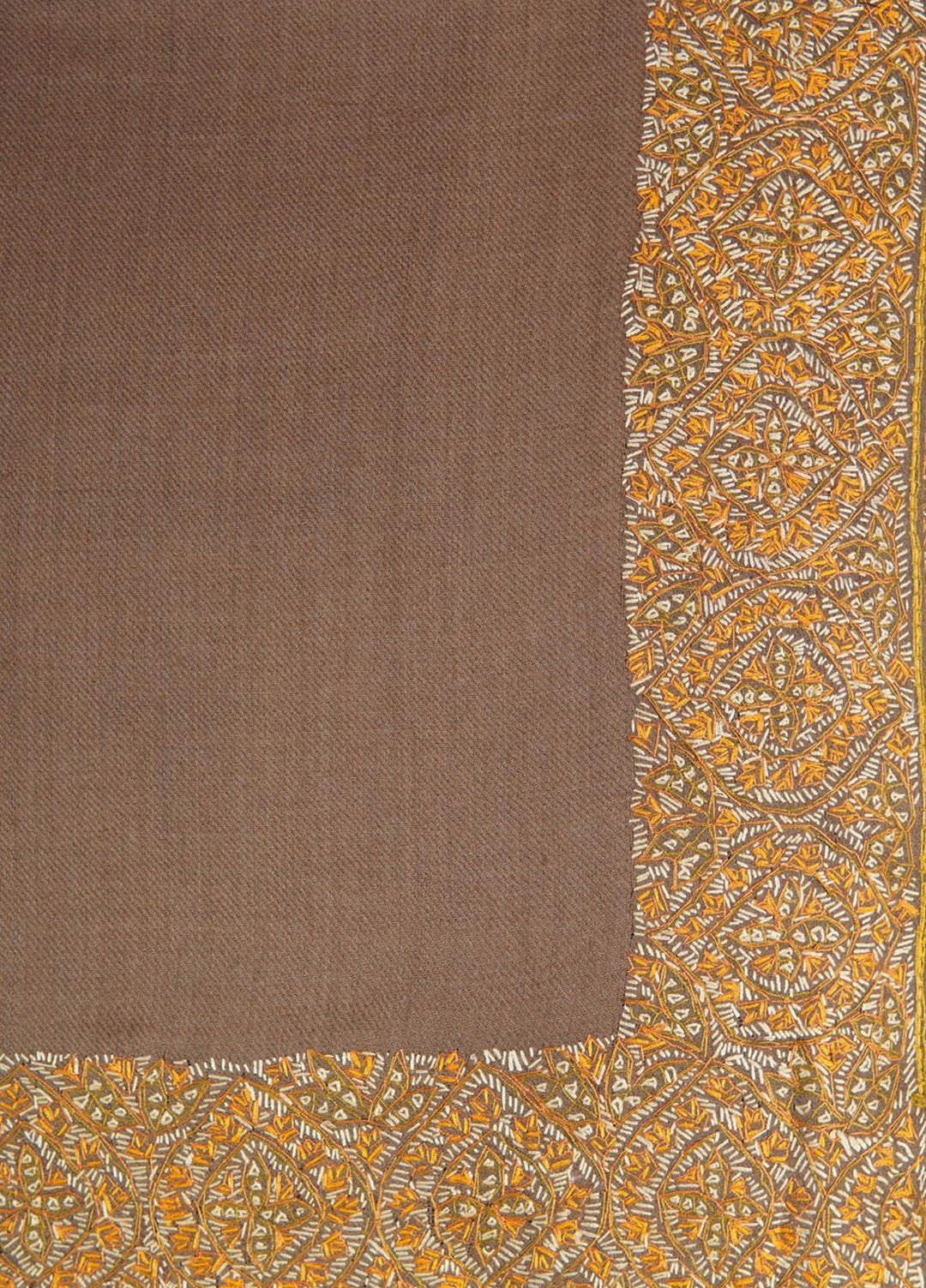 Sanaulla Exclusive Range  Pashmina  Shawls Top Dour DD KPS-17 Brown-03   - Pashmina Shawls