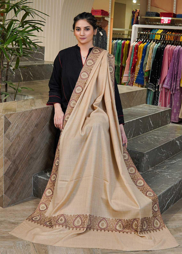 Sanaulla Exclusive Range  Pashmina  Shawls MAMA-51 Fawn - Pashmina Shawls