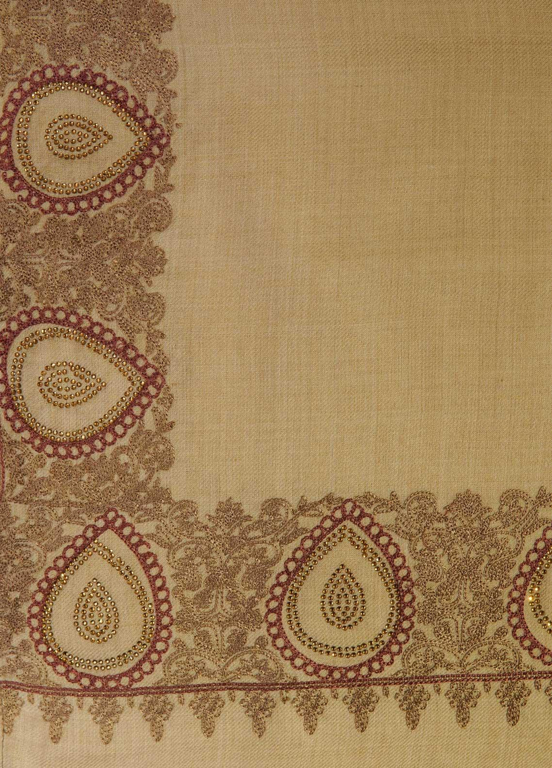 Sanaulla Exclusive Range  Pashmina  Shawls MAMA-51 Fawn - Pashmina Shawls