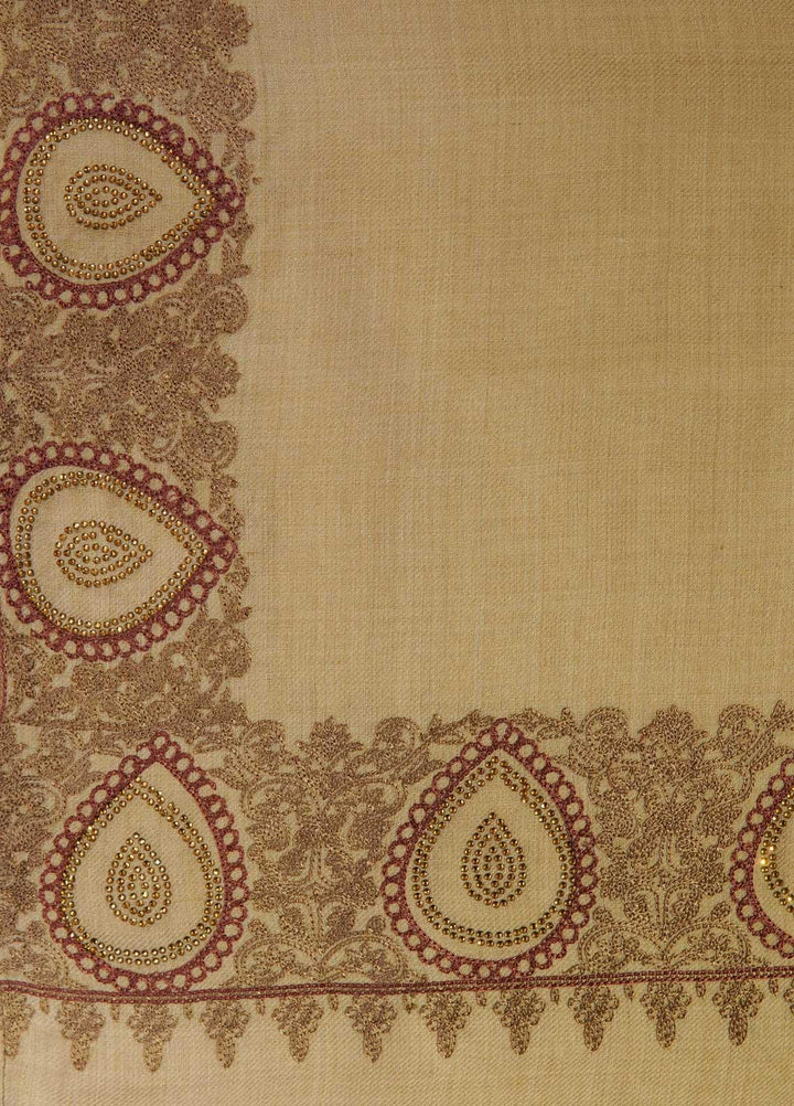 Sanaulla Exclusive Range  Pashmina  Shawls MAMA-51 Fawn - Pashmina Shawls