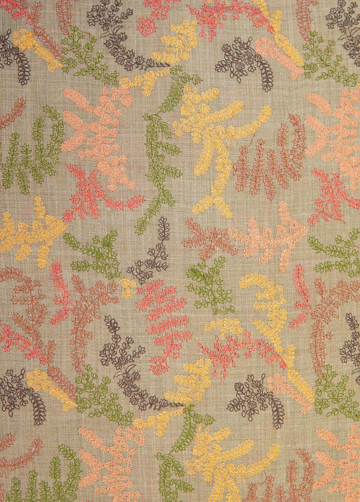 Sanaulla Exclusive Range  Pashmina  Shawls MH Multi Buti Jaal Hw KPS-25 Brown - Pashmina Shawls