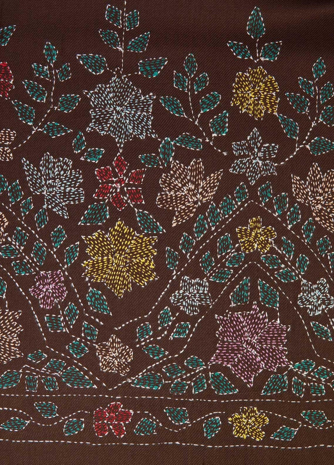 Sanaulla Exclusive Range  Pashmina  Shawls Shadow Emb Paala KPS-08 Red - Pashmina Shawls