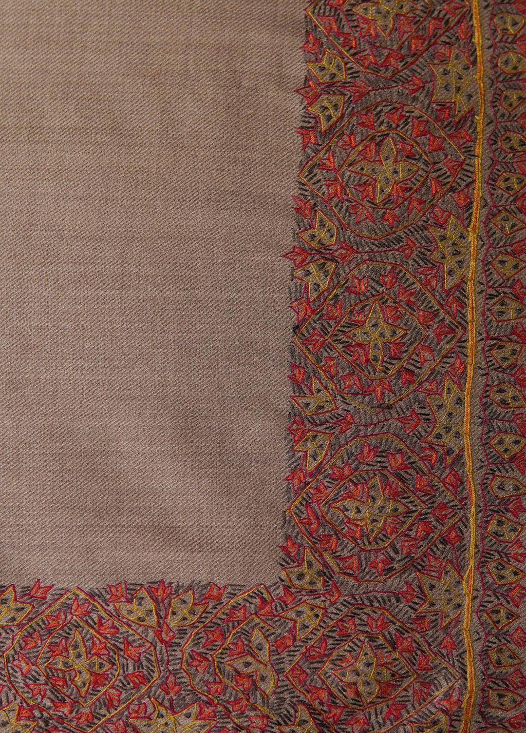 Sanaulla Exclusive Range  Pashmina  Shawls Top Dour DD KPS-17 Brown-02   - Pashmina Shawls