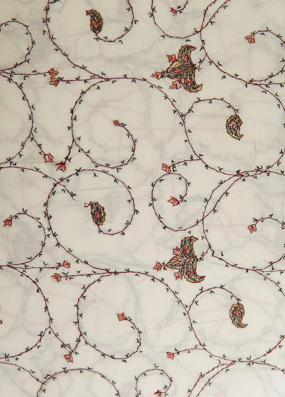 Sanaulla Exclusive Range  Pashmina  Shawls MAMA-17 White-4 - Pashmina Shawls