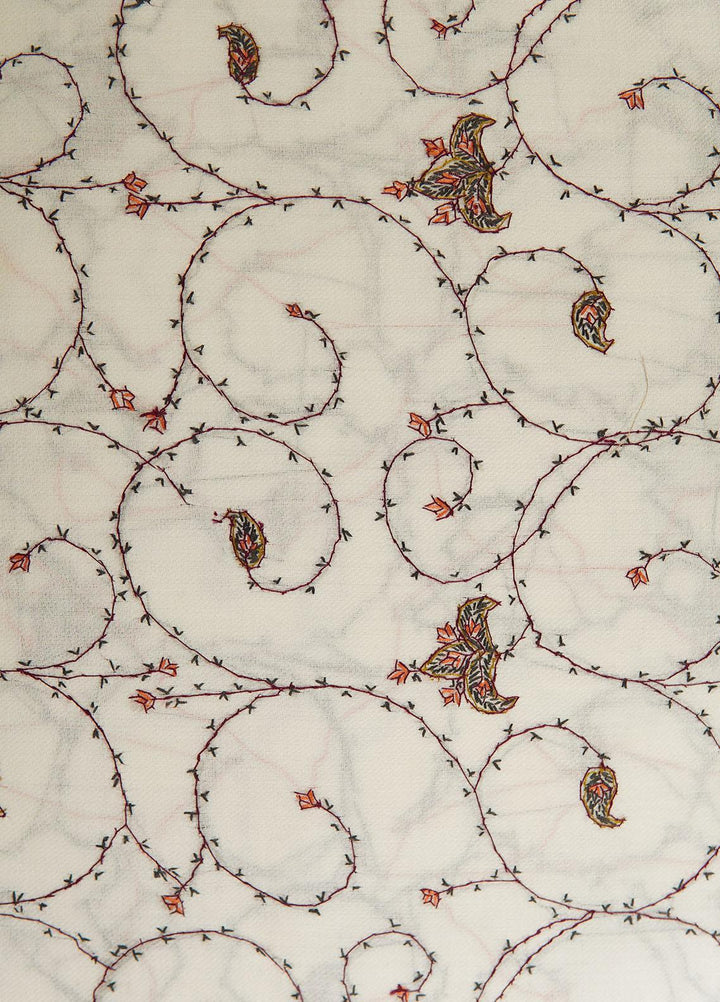 Sanaulla Exclusive Range  Pashmina  Shawls MAMA-17 White-4 - Pashmina Shawls