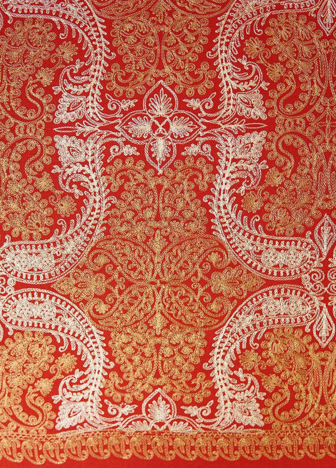 Sanaulla Exclusive Range  Pashmina  Shawls MAMA-38 Red-1 - Pashmina Shawls