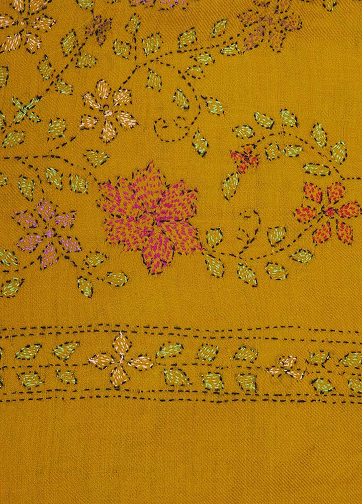 Sanaulla Exclusive Range  Pashmina  Shawls Shadow Emb Paala KPS-08 Red01 - Pashmina Shawls