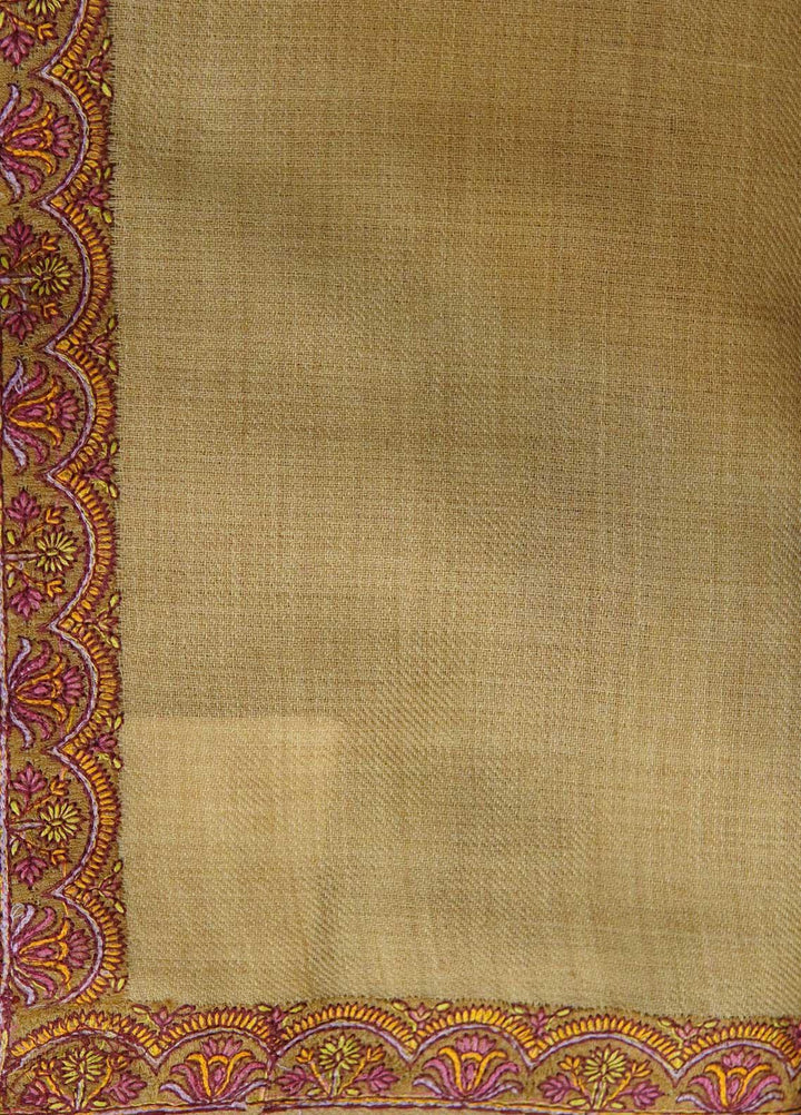 Sanaulla Exclusive Range  Pashmina  Shawls MAMA-19 Beige-1 - Pashmina Shawls