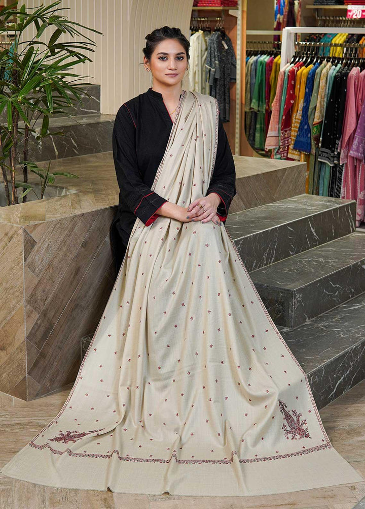 Sanaulla Exclusive Range  Pashmina  Shawls Star Buti KPS-05 Fawn - Pashmina Shawls