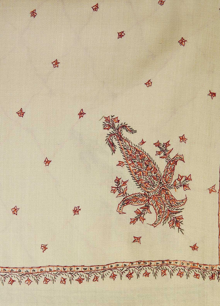 Sanaulla Exclusive Range  Pashmina  Shawls Star Buti KPS-05 Fawn - Pashmina Shawls