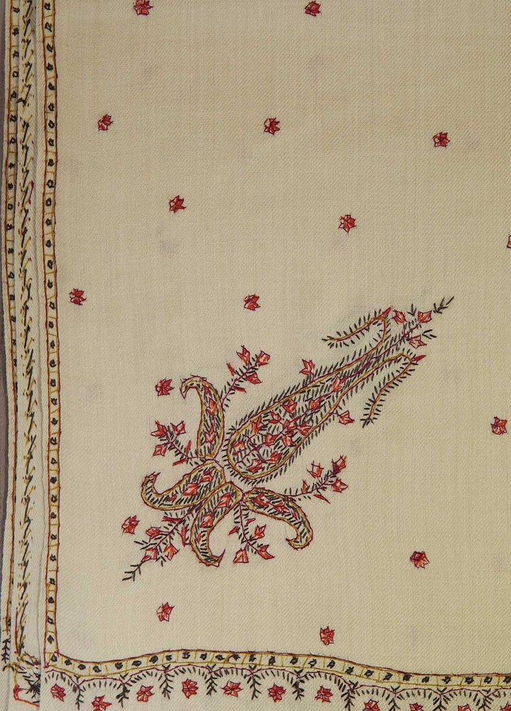 Sanaulla Exclusive Range  Pashmina  Shawls Star Buti KPS-05 fawn01 - Pashmina Shawls