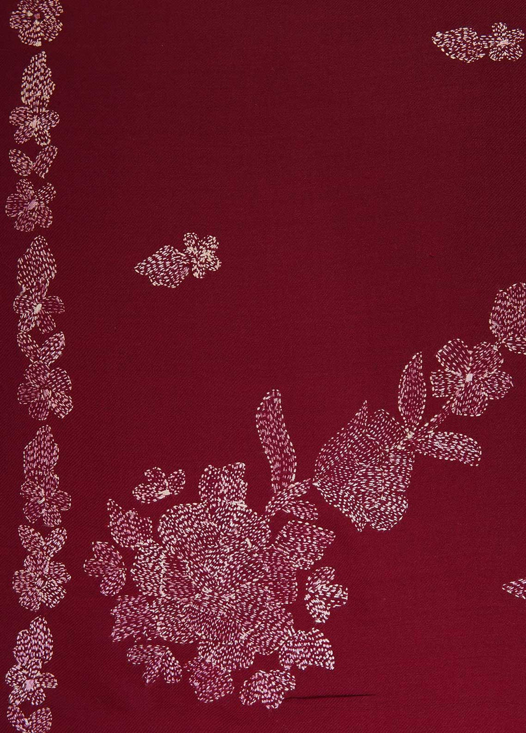 Sanaulla Exclusive Range  Pashmina  Shawls Shadow Emb Paala KPS-08 Brown - Pashmina Shawls