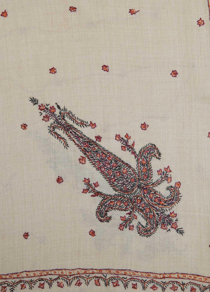 Sanaulla Exclusive Range  Pashmina  Shawls Star Buti KPS-05 fawn02 - Pashmina Shawls