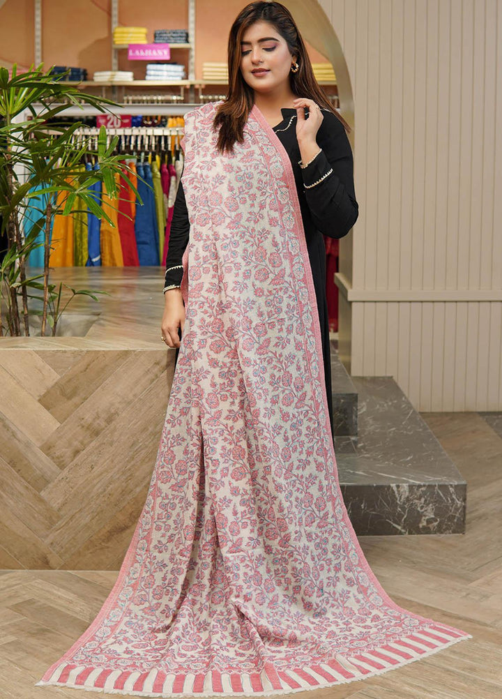 Sanaulla Exclusive Range  Pashmina  Shawls MAMA-06 Pink-2      - Pashmina Shawls