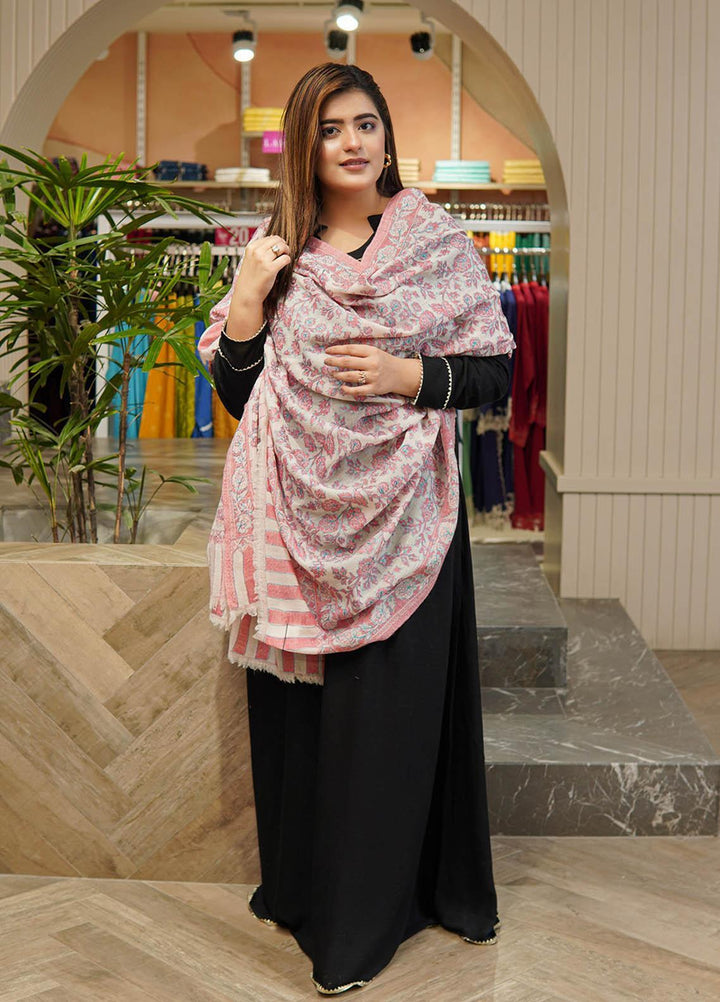 Sanaulla Exclusive Range  Pashmina  Shawls MAMA-06 Pink-2      - Pashmina Shawls