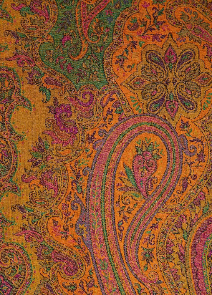Sanaulla Exclusive Range  Pashmina  Shawls MAMA-42 Mustard-1 - Pashmina Shawls
