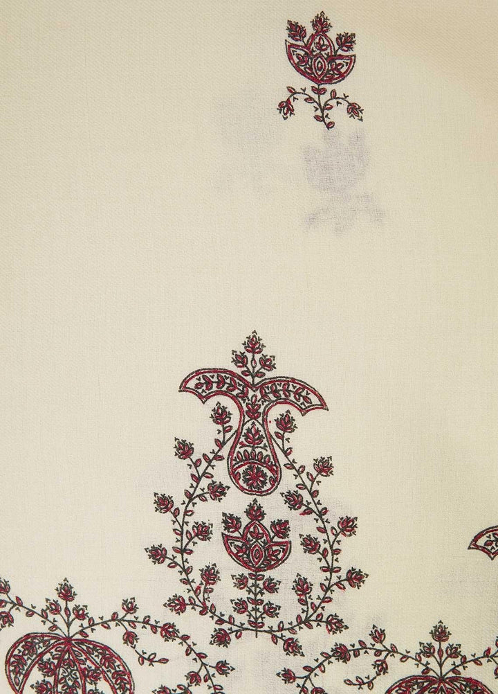 Sanaulla Exclusive Range  Pashmina  Shawls Multi Palla Emb C KPS-40 Off White02 - Pashmina Shawls