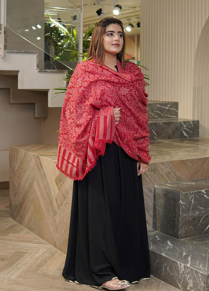 Sanaulla Exclusive Range  Pashmina  Shawls MAMA-06 Pink-1      - Pashmina Shawls