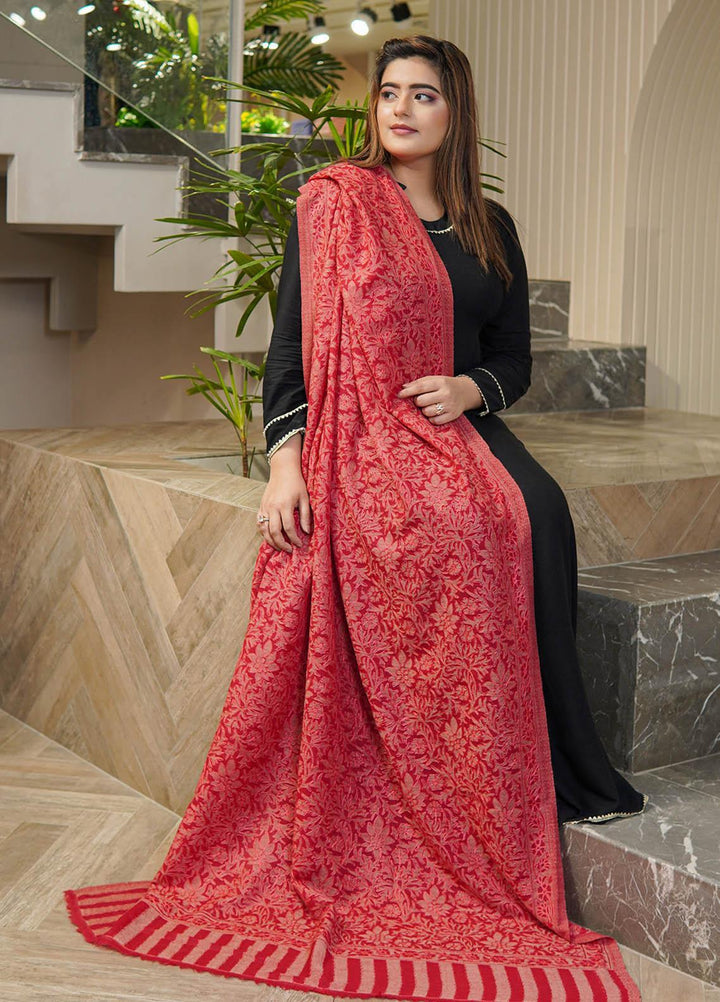 Sanaulla Exclusive Range  Pashmina  Shawls MAMA-06 Pink-1      - Pashmina Shawls